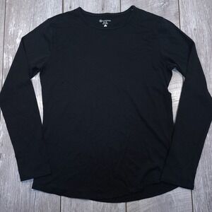 Cloudveil Long Sleeve Top Womens Medium Black Merino Wool Blend Crew Neck Top